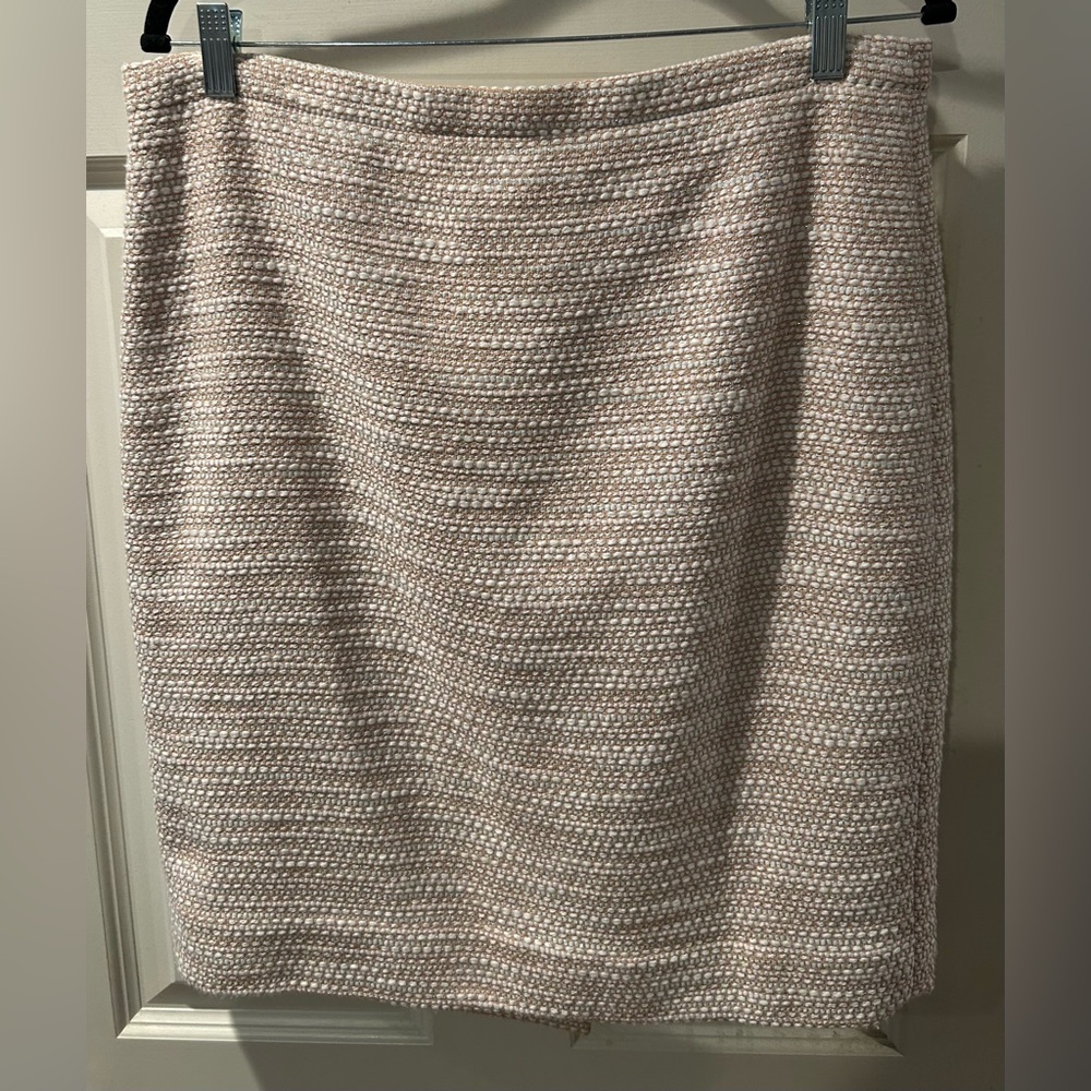 J.Crew Womens Tweed Pencil Skirt Cotton Blend Blush Size 14